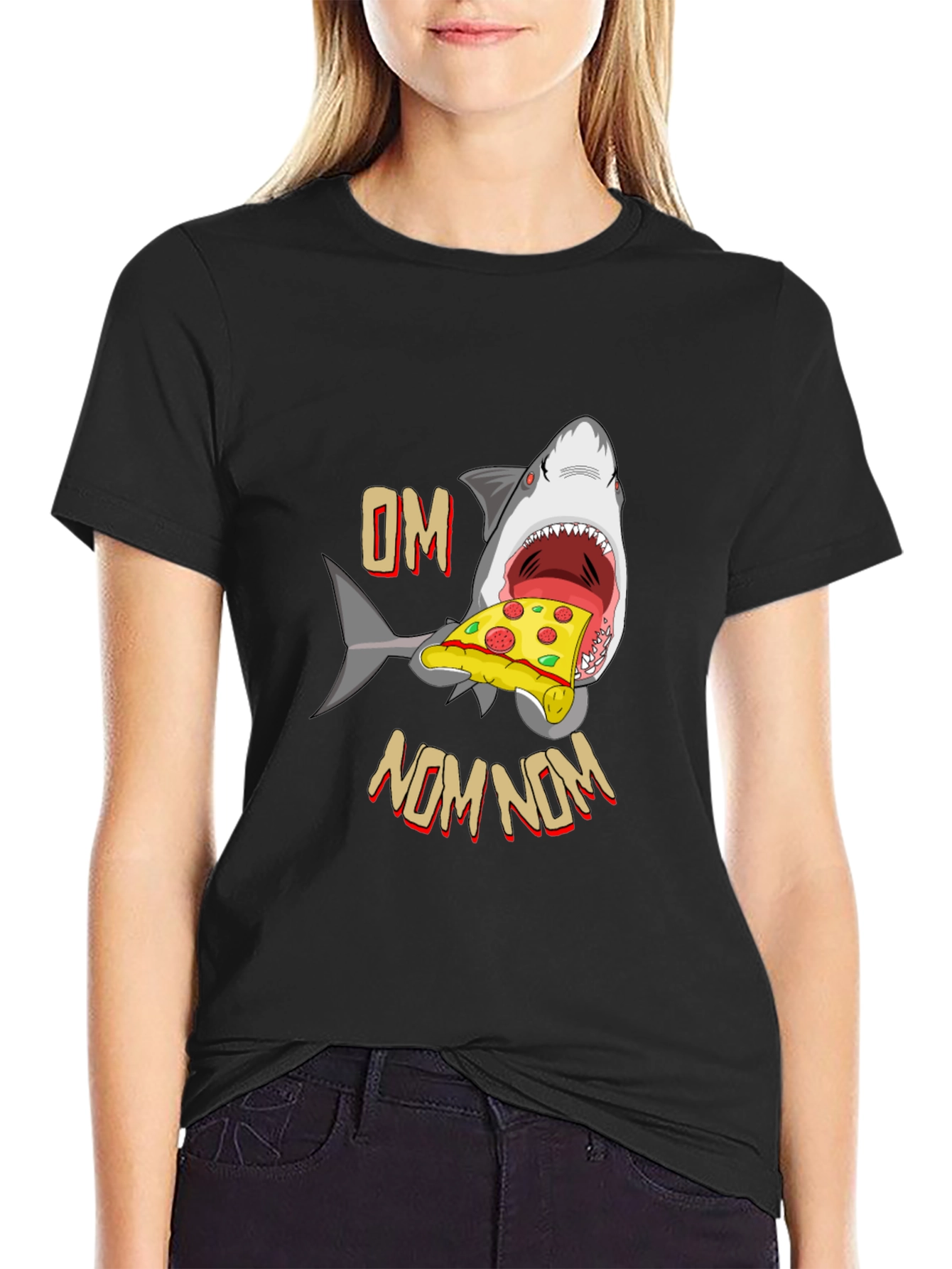 Shark Pizza OM NOM NOM T-Shirt