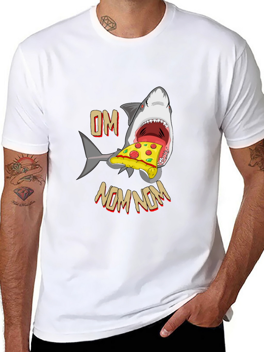 Shark Pizza OM NOM NOM T-Shirt