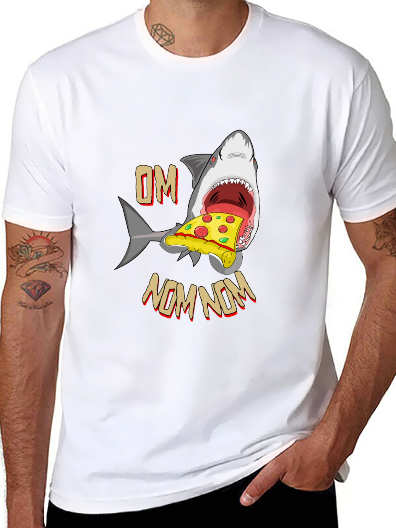 Shark Pizza OM NOM NOM T-Shirt