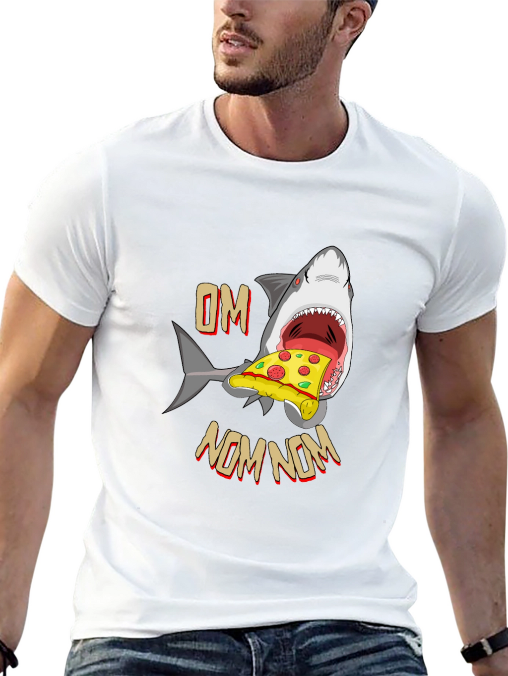 Shark Pizza OM NOM NOM T-Shirt