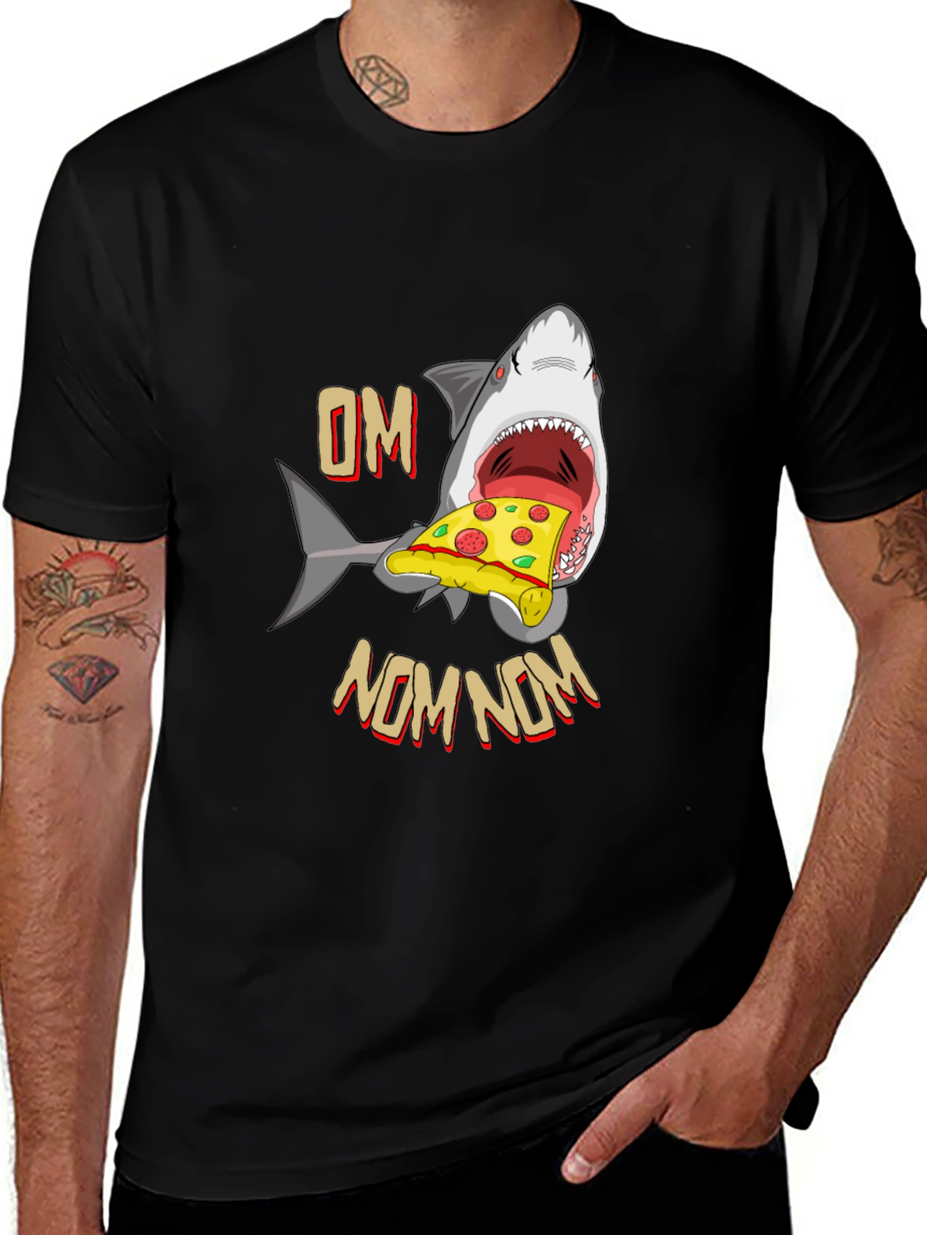Shark Pizza OM NOM NOM T-Shirt
