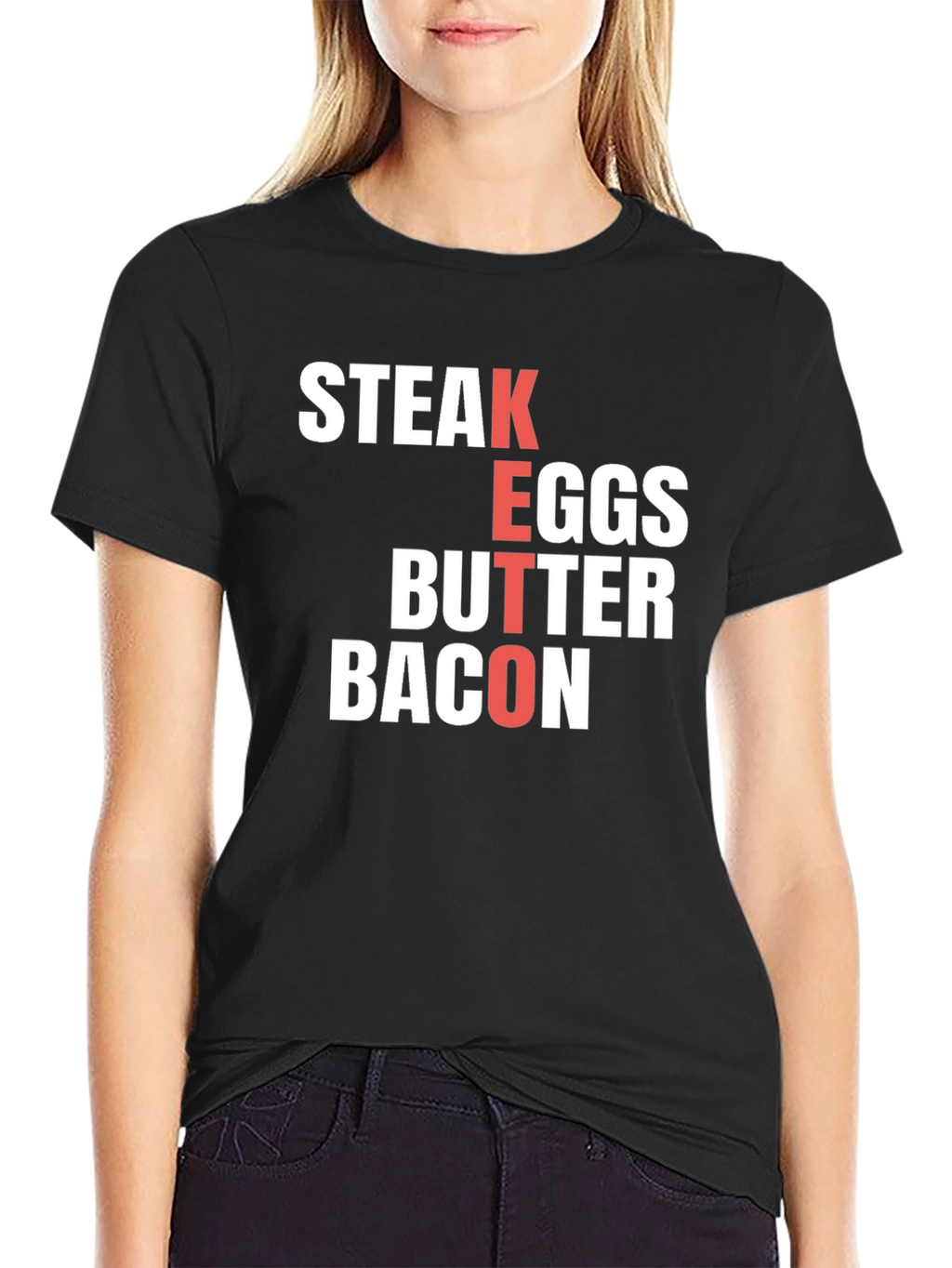 Keto Diet T-Shirt - Steak Eggs Butter Bacon