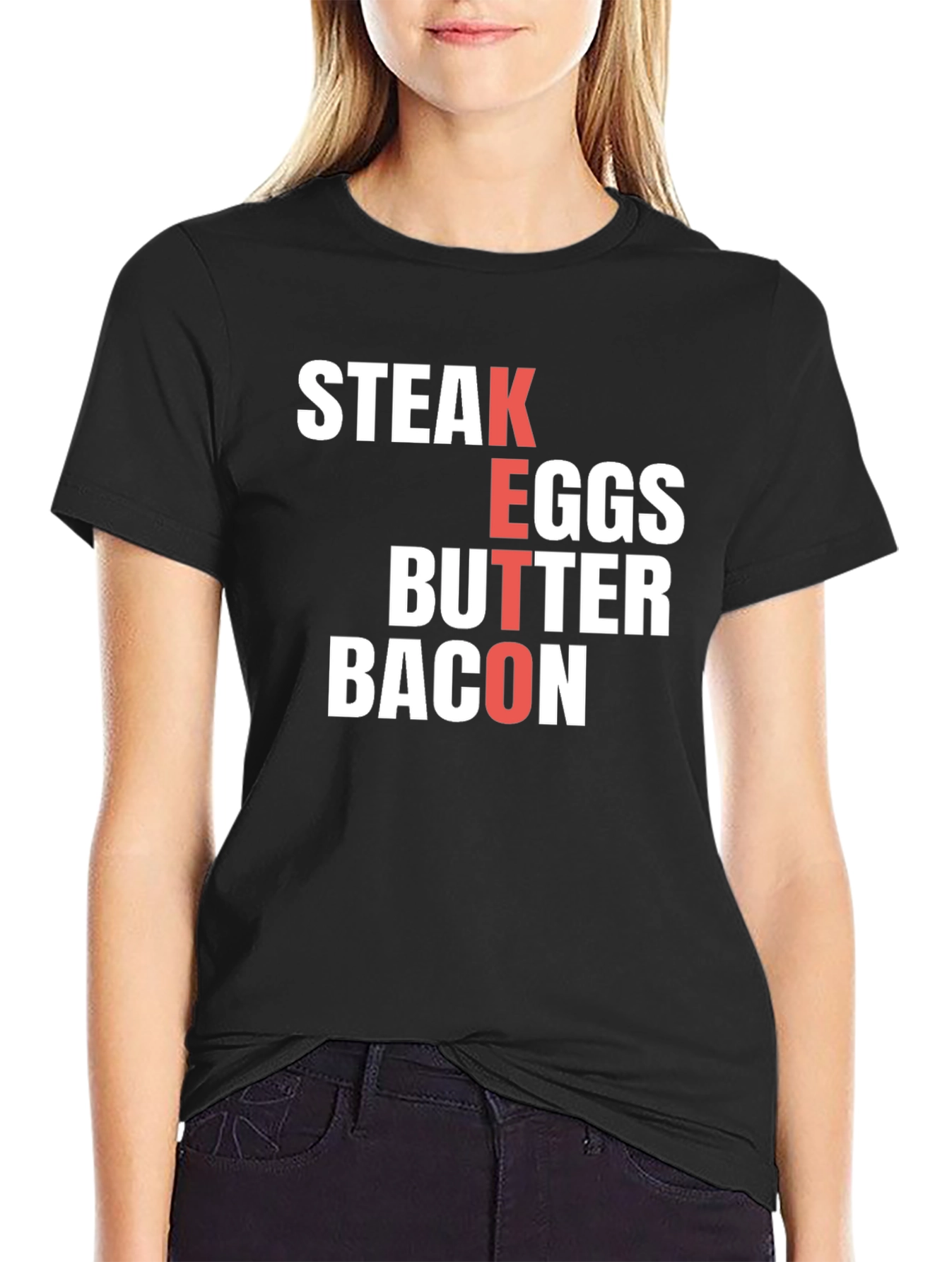 Keto Diet T-Shirt - Steak Eggs Butter Bacon
