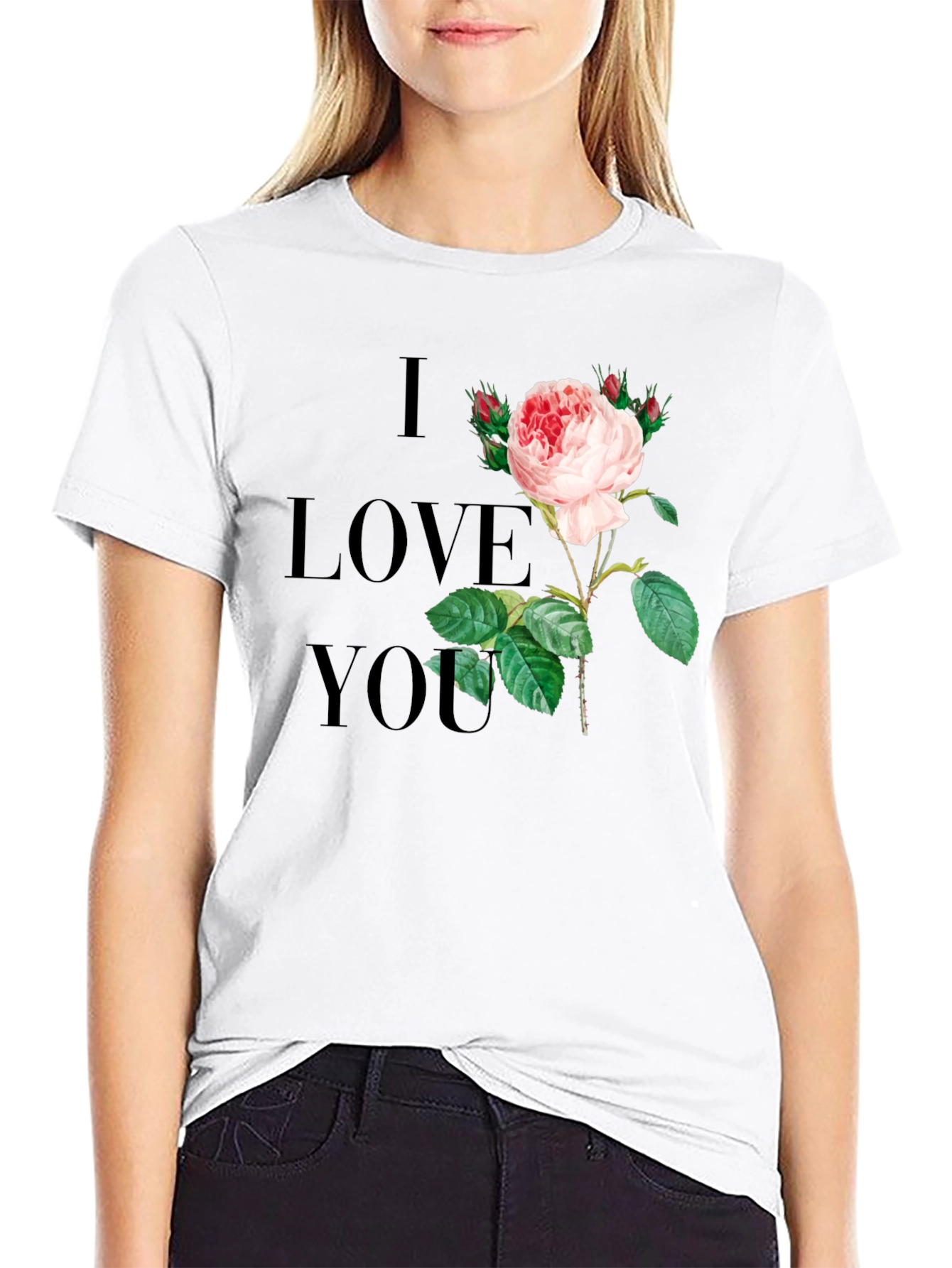 I Love You Rose Graphic Tee
