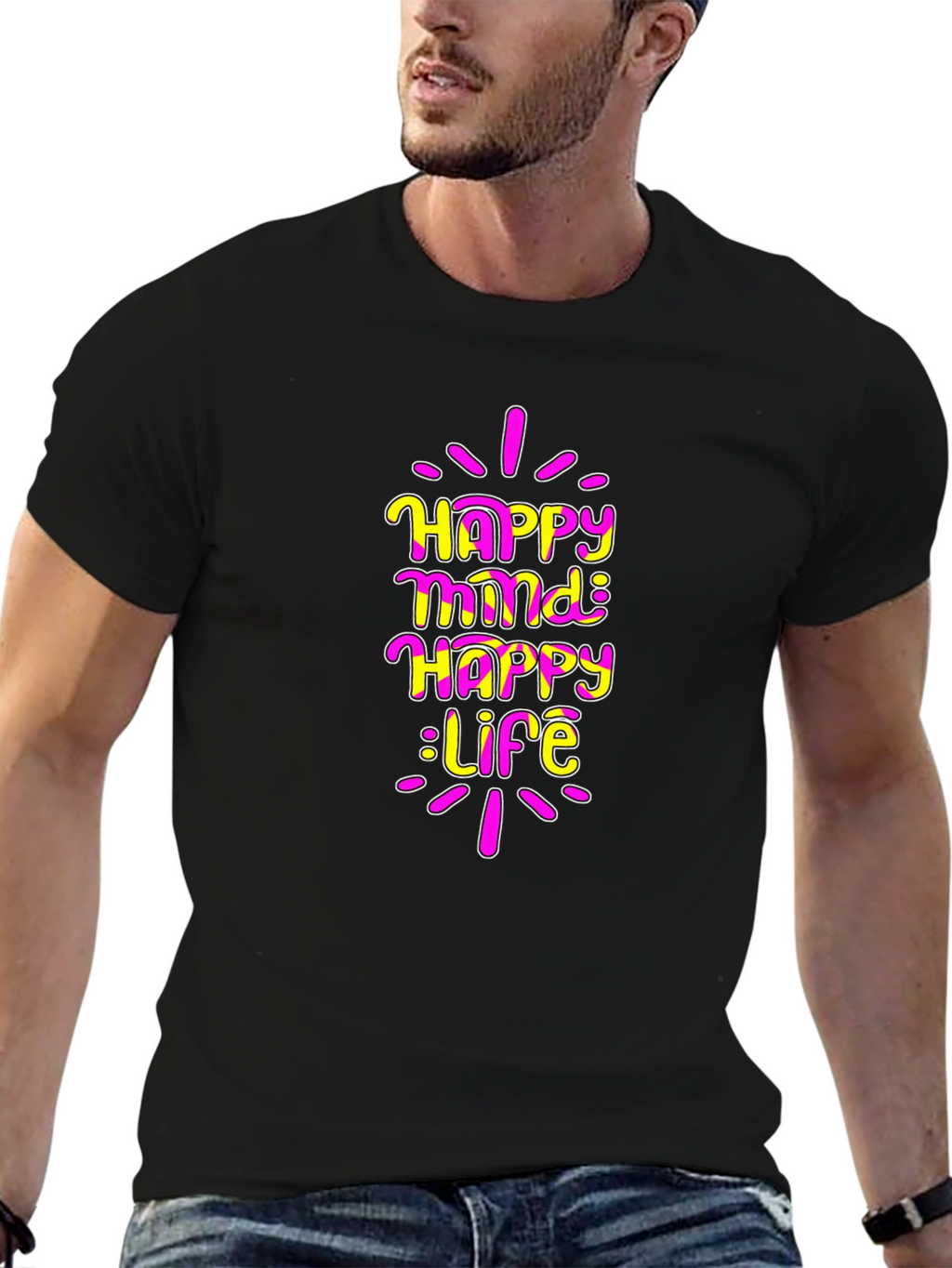 Happy Mind Happy Life Graphic T-Shirt