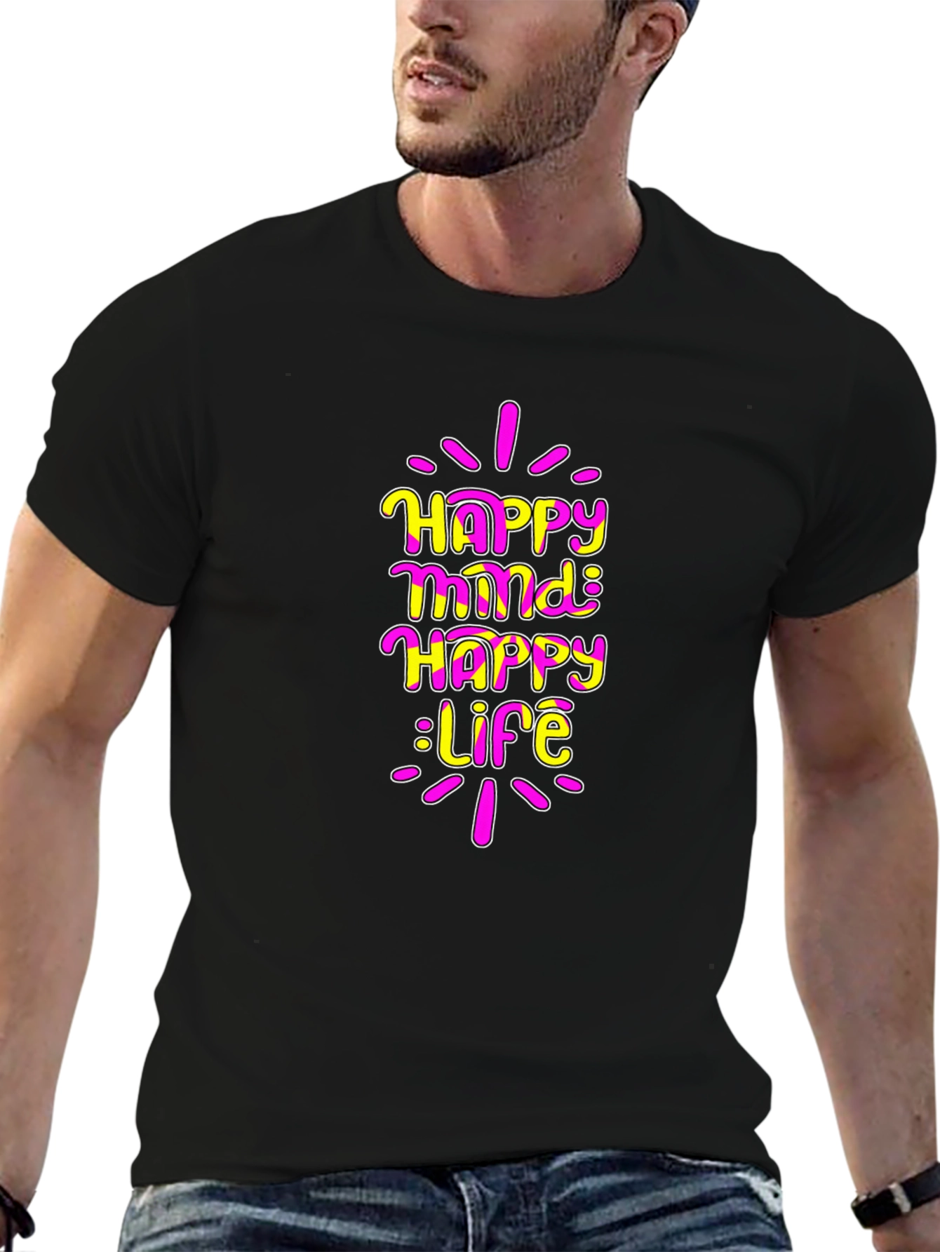 Happy Mind Happy Life Graphic T-Shirt