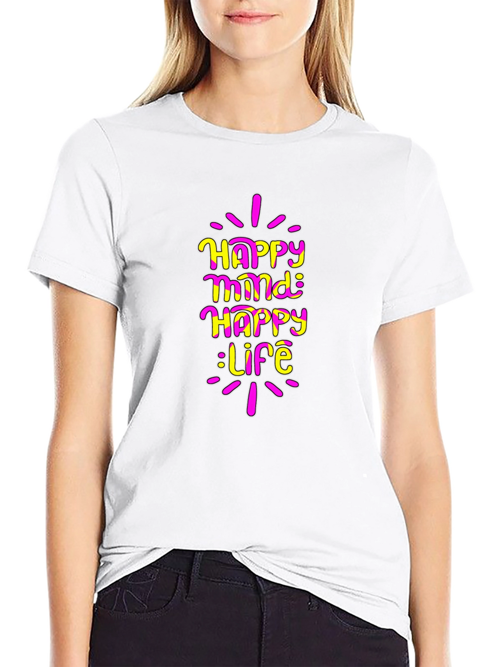 Happy Mind Happy Life Graphic T-Shirt