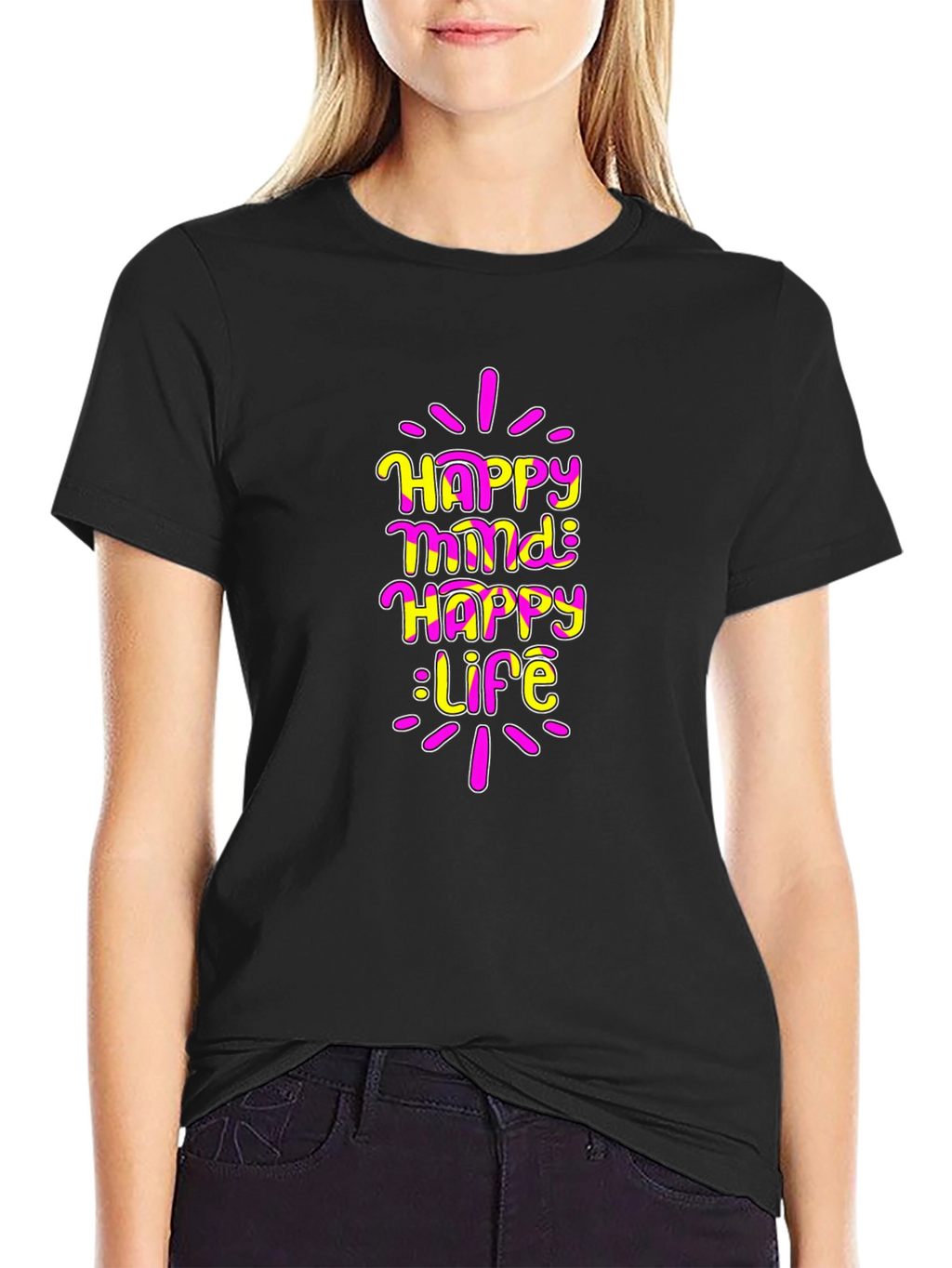 Happy Mind Happy Life Graphic T-Shirt