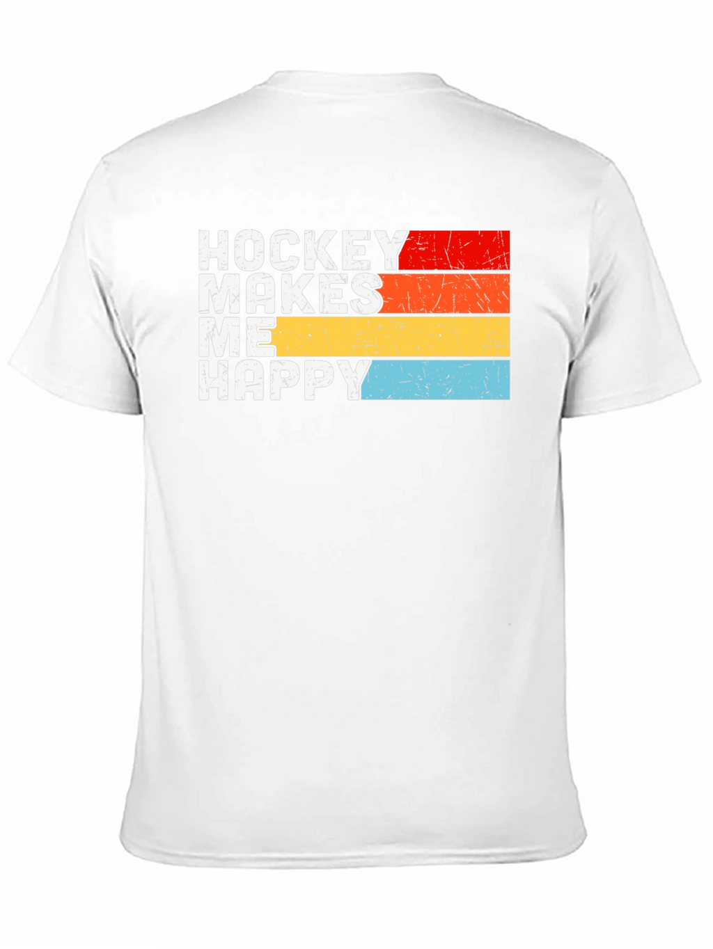 Hockey Makes Me Happy Retro Graphic T-Shirt