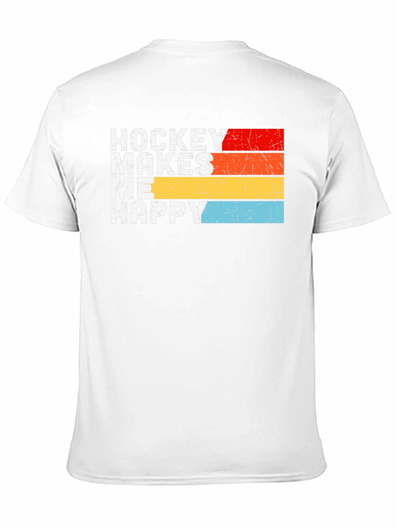 Hockey Makes Me Happy Retro Graphic T-Shirt