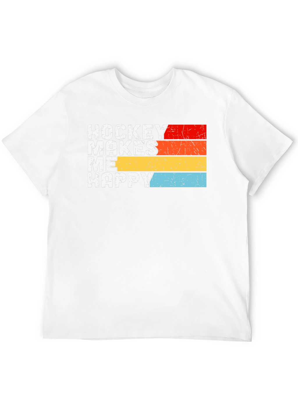 Hockey Makes Me Happy Retro Graphic T-Shirt