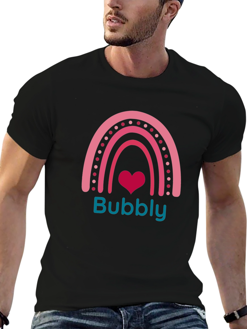 Bubbly Rainbow Heart Tee - Cute Graphic T-Shirt