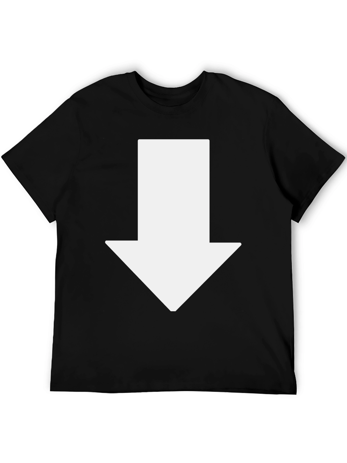 Arrow Down Graphic Tee - Casual Black T-Shirt