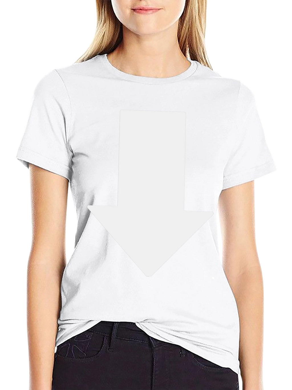 Arrow Down Graphic Tee - Casual Black T-Shirt