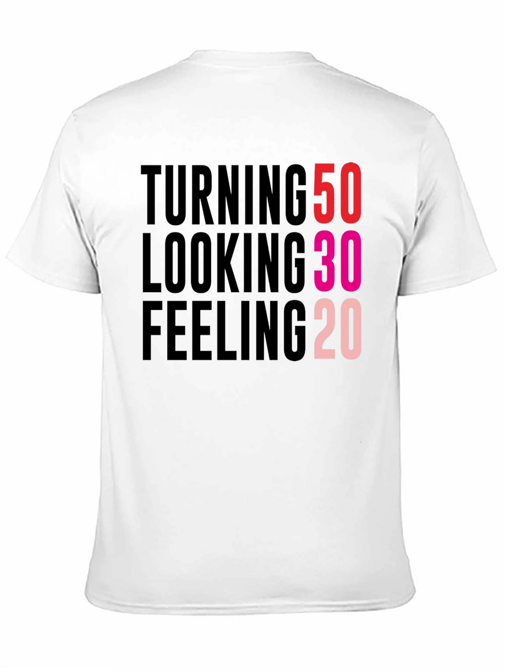 Turning 50 Looking 30 Feeling 20 Black T-Shirt