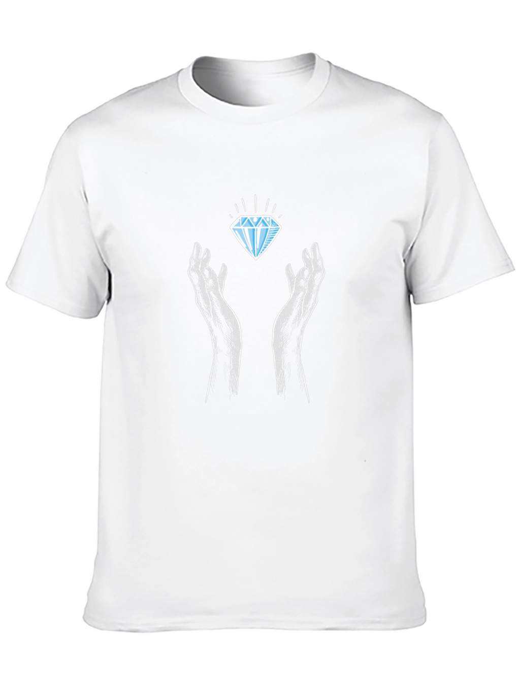 Diamond Hands Graphic Tee - Black Crew Neck T-Shirt