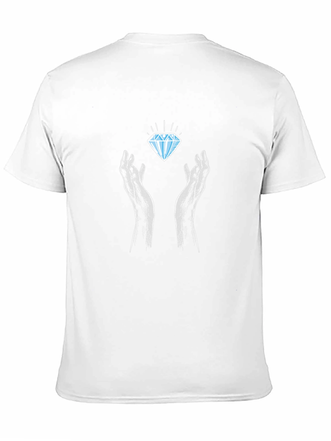 Diamond Hands Graphic Tee - Black Crew Neck T-Shirt