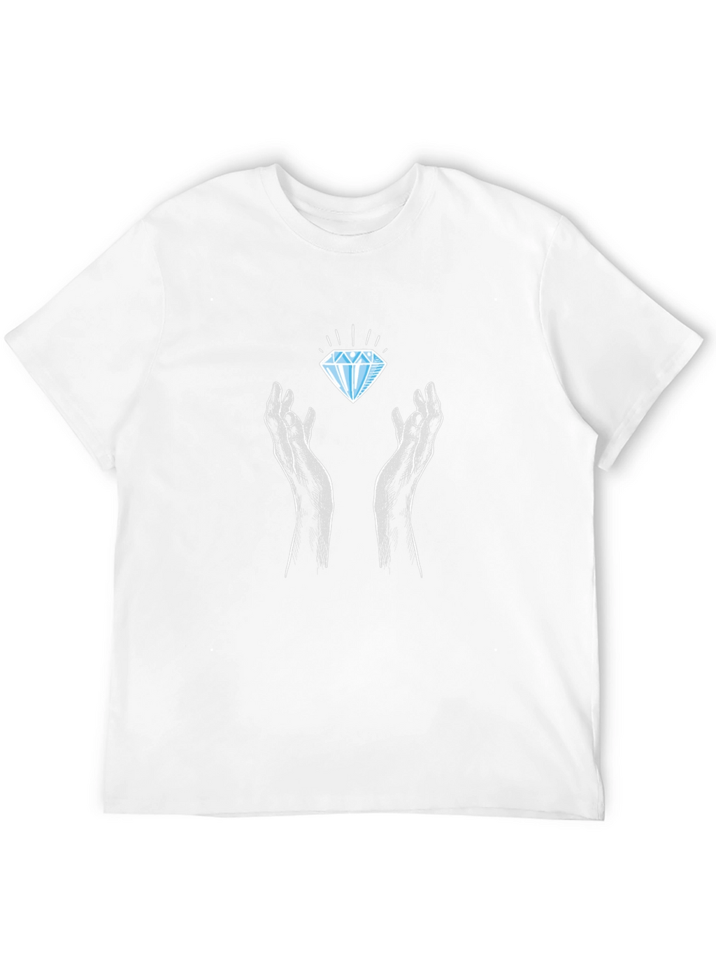 Diamond Hands Graphic Tee - Black Crew Neck T-Shirt