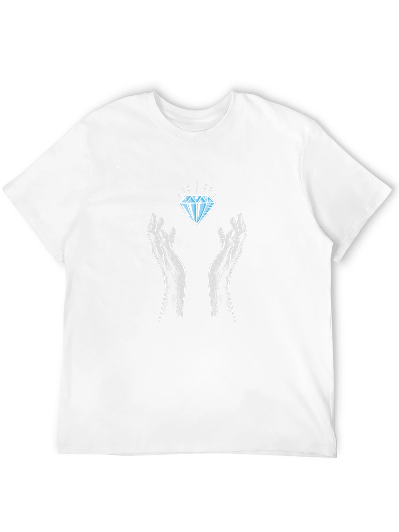 Diamond Hands Graphic Tee - Black Crew Neck T-Shirt