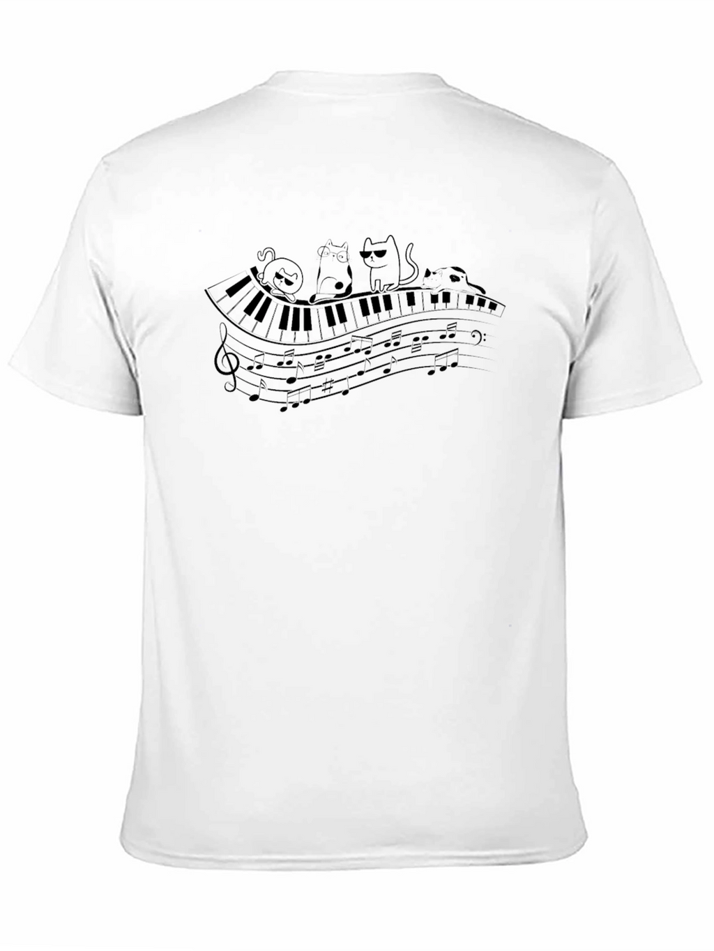 Piano Cats T-Shirt - Musical Feline Tee