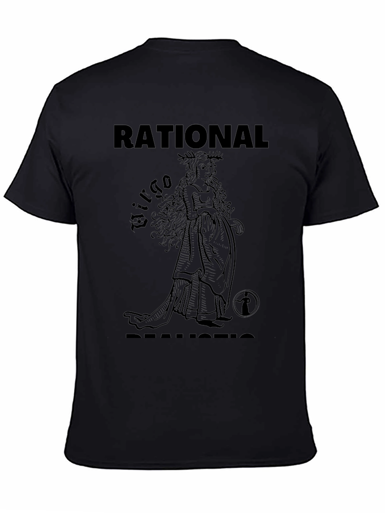 Rational Virgo Realistic Black T-Shirt