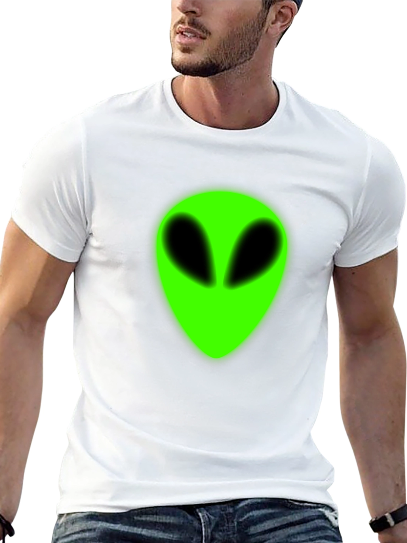 Alien Head Graphic T-Shirt - Mens Black Tee