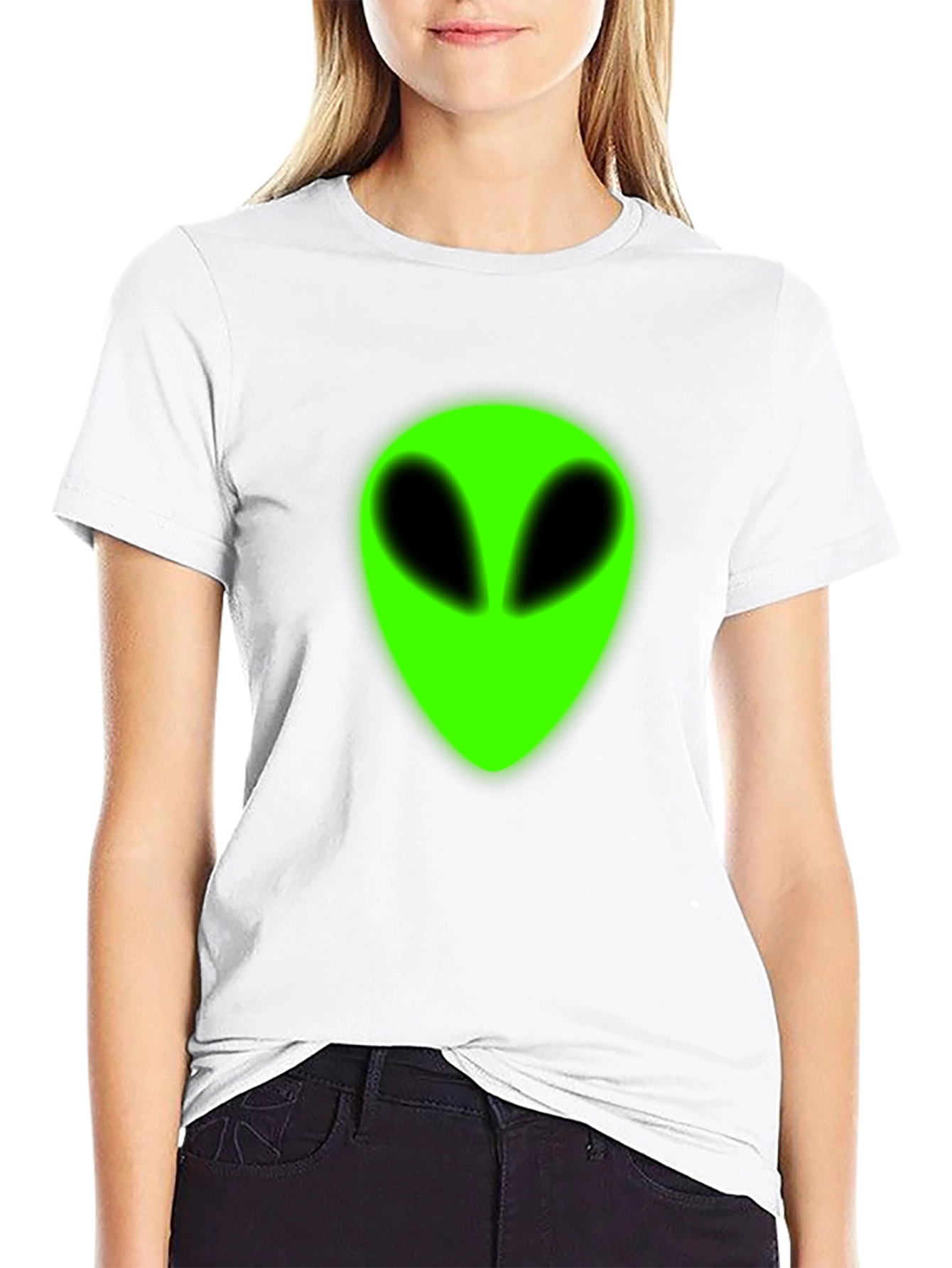 Alien Head Graphic T-Shirt - Mens Black Tee