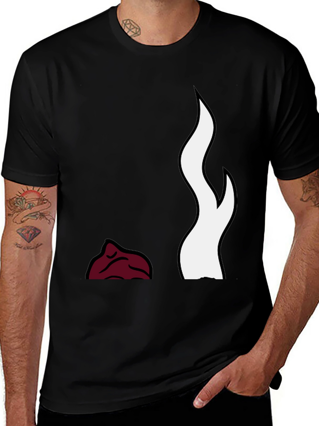 Flame Design Black T-Shirt
