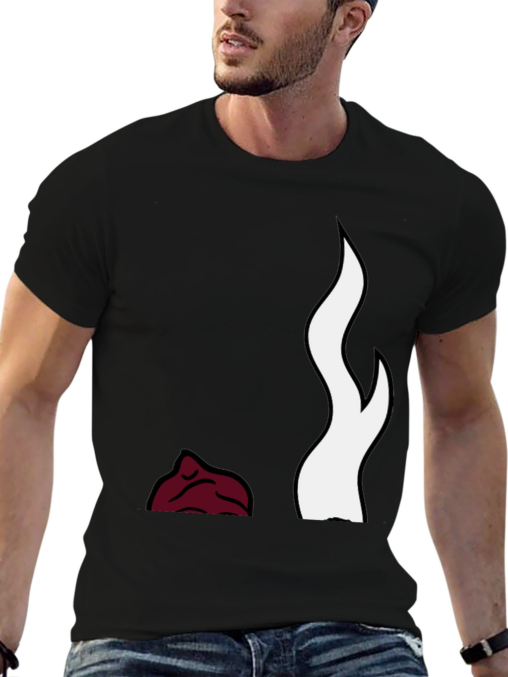 Flame Design Black T-Shirt