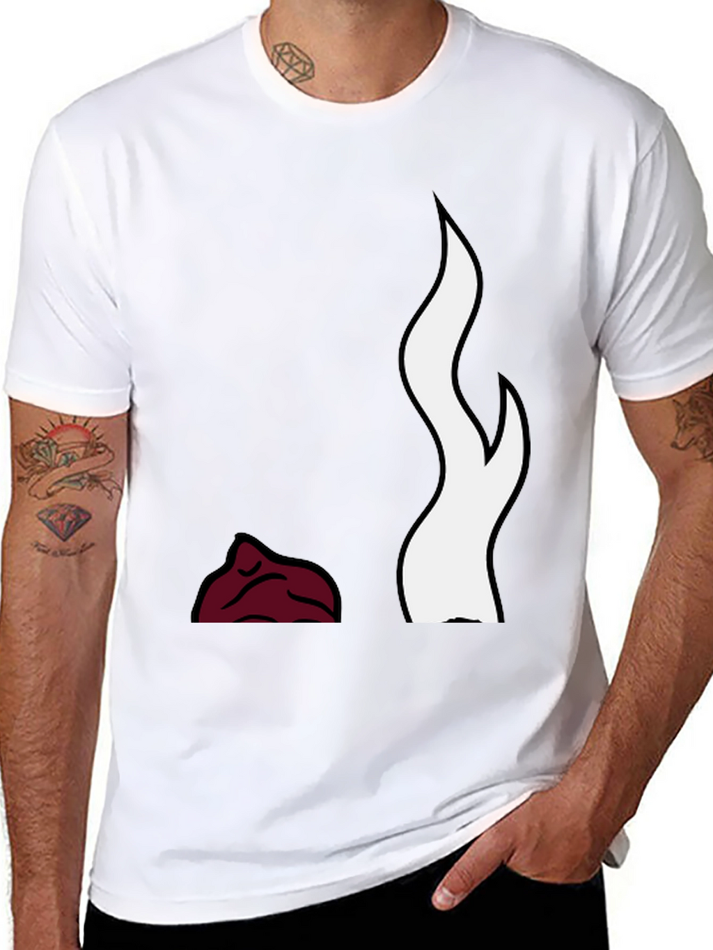 Flame Design Black T-Shirt
