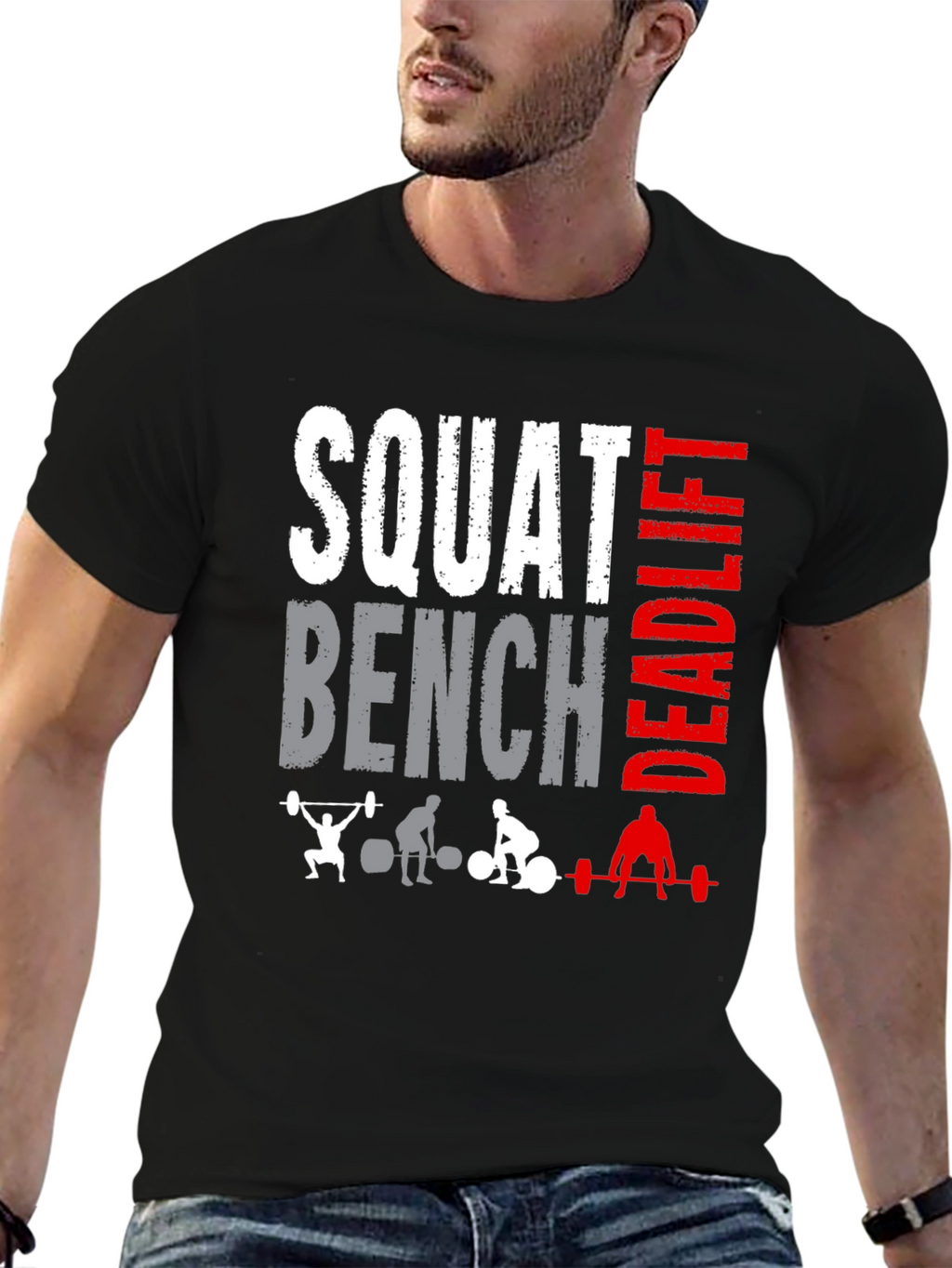 Squat Bench Deadlift T-Shirt - Workout Gym Apparel