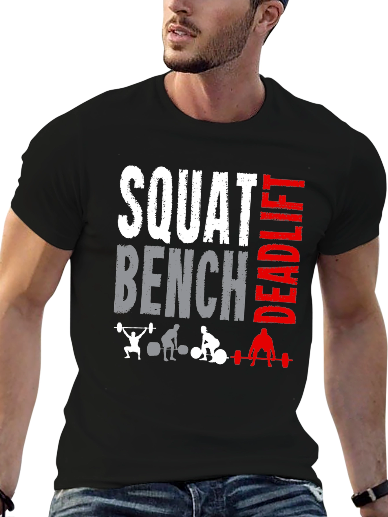 Squat Bench Deadlift T-Shirt - Workout Gym Apparel
