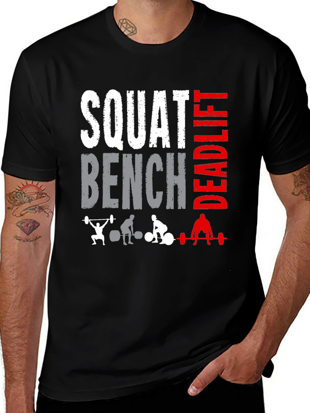 Squat Bench Deadlift T-Shirt - Workout Gym Apparel