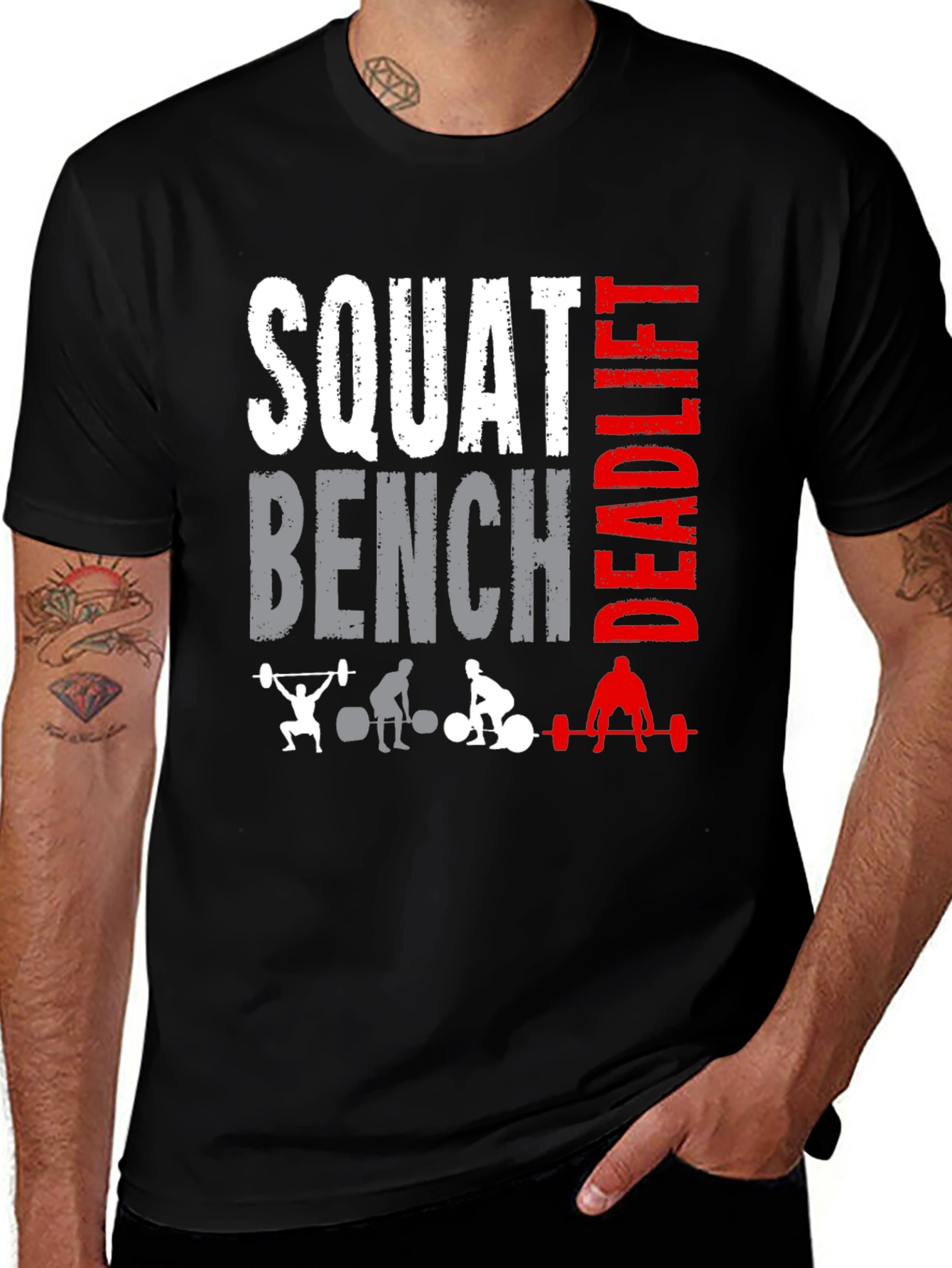 Squat Bench Deadlift T-Shirt - Workout Gym Apparel