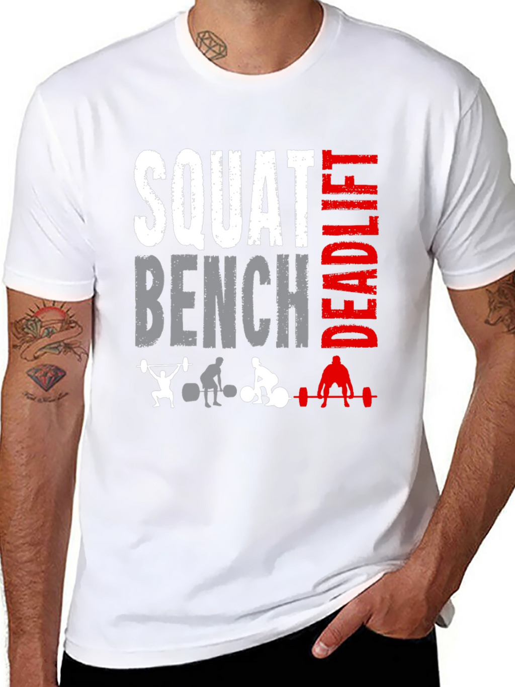 Squat Bench Deadlift T-Shirt - Workout Gym Apparel
