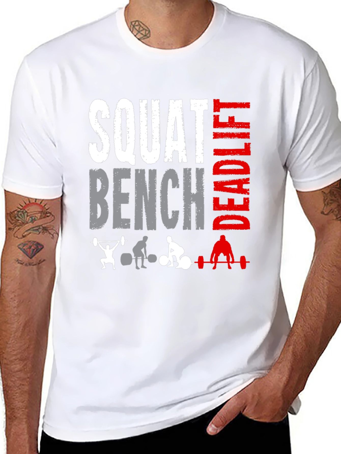 Squat Bench Deadlift T-Shirt - Workout Gym Apparel