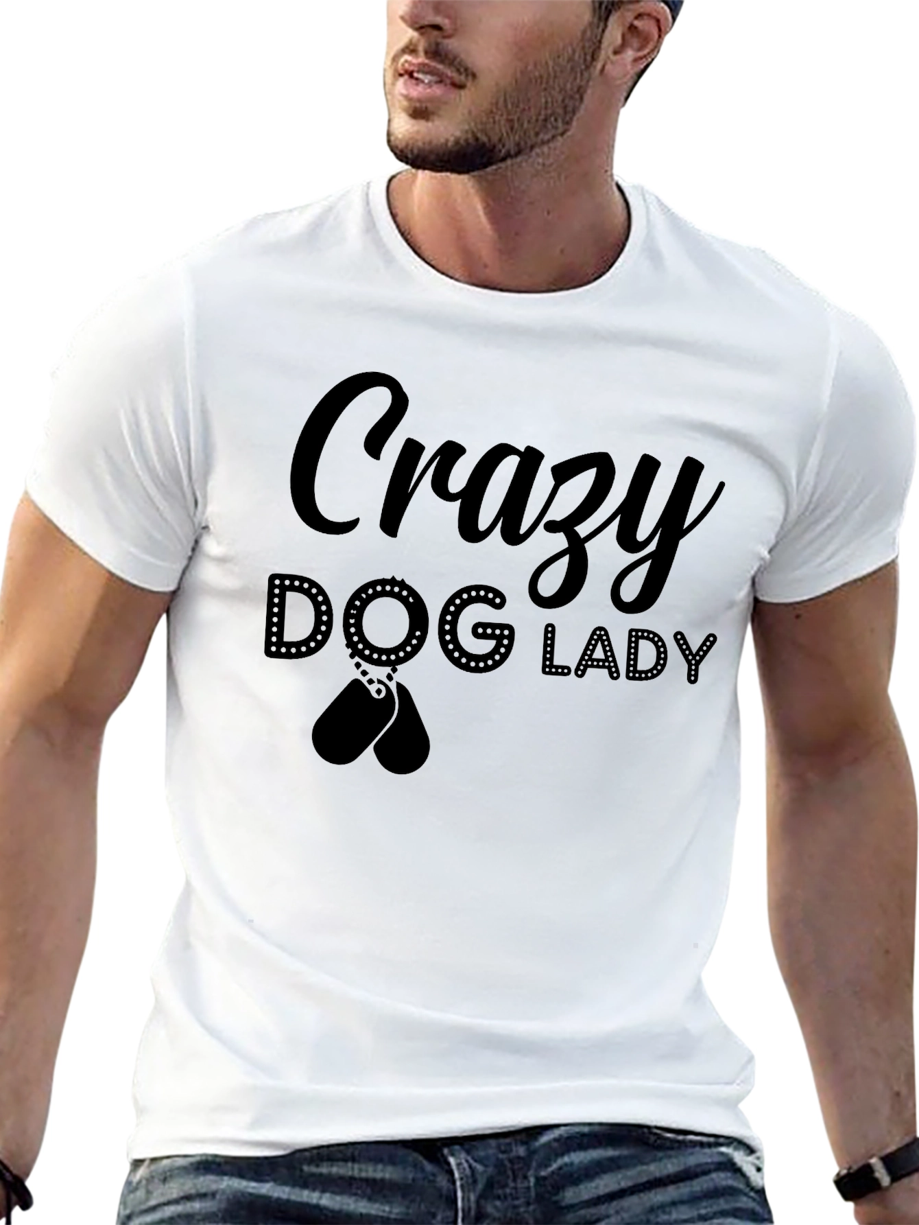 Crazy Dog Lady T-Shirt - Black