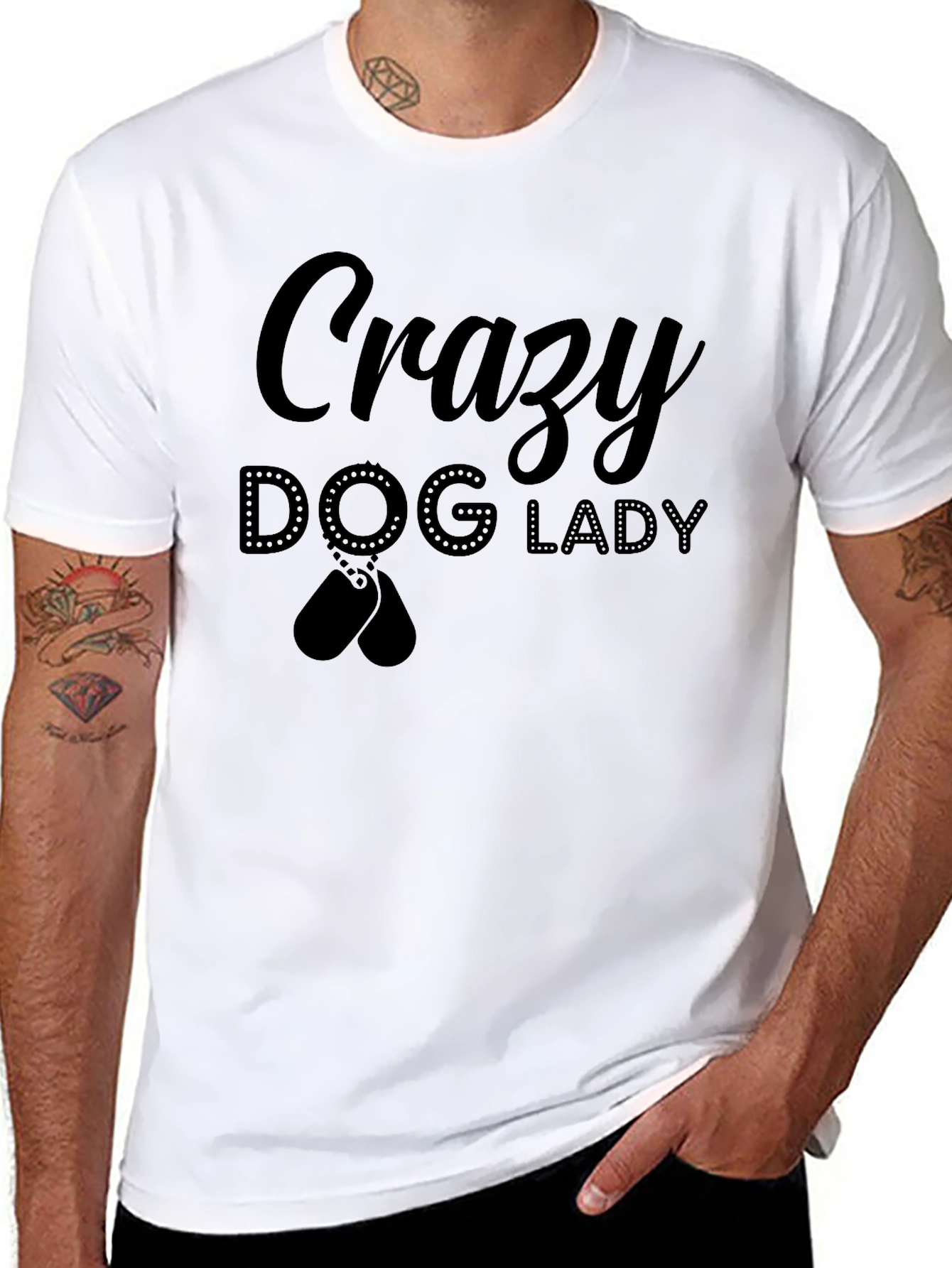 Crazy Dog Lady T-Shirt - Black
