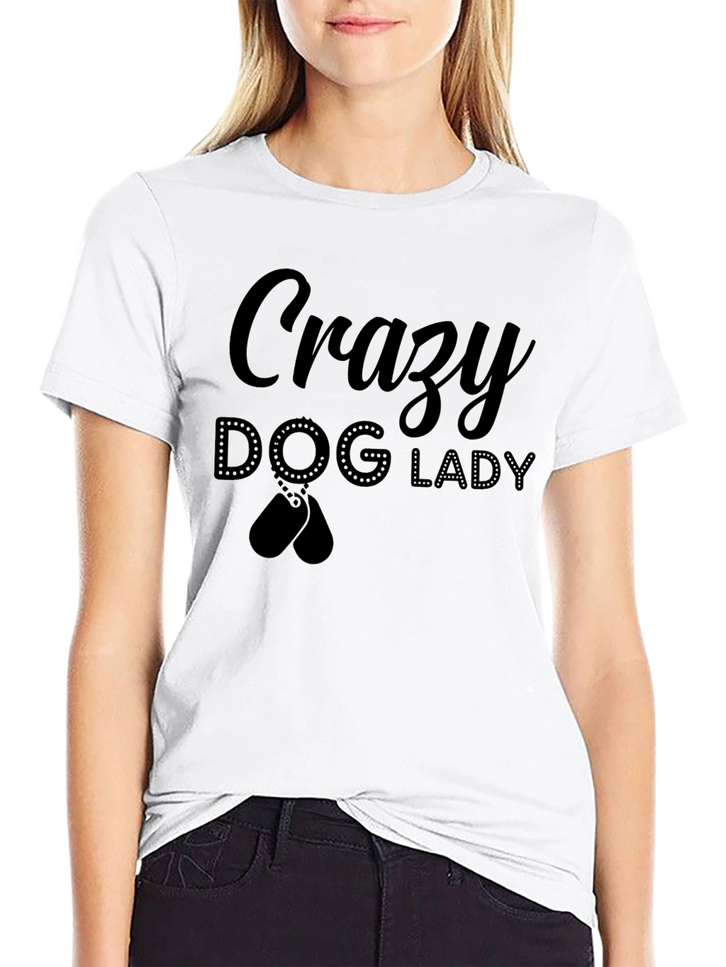 Crazy Dog Lady T-Shirt - Black