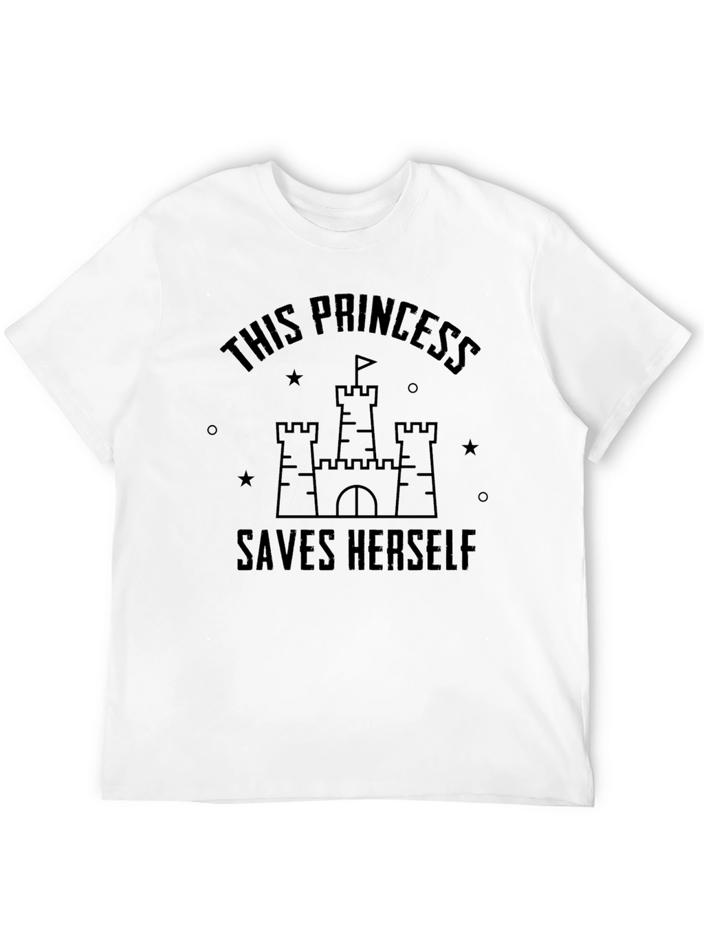 Princess Saves Herself Graphic Tee - Black