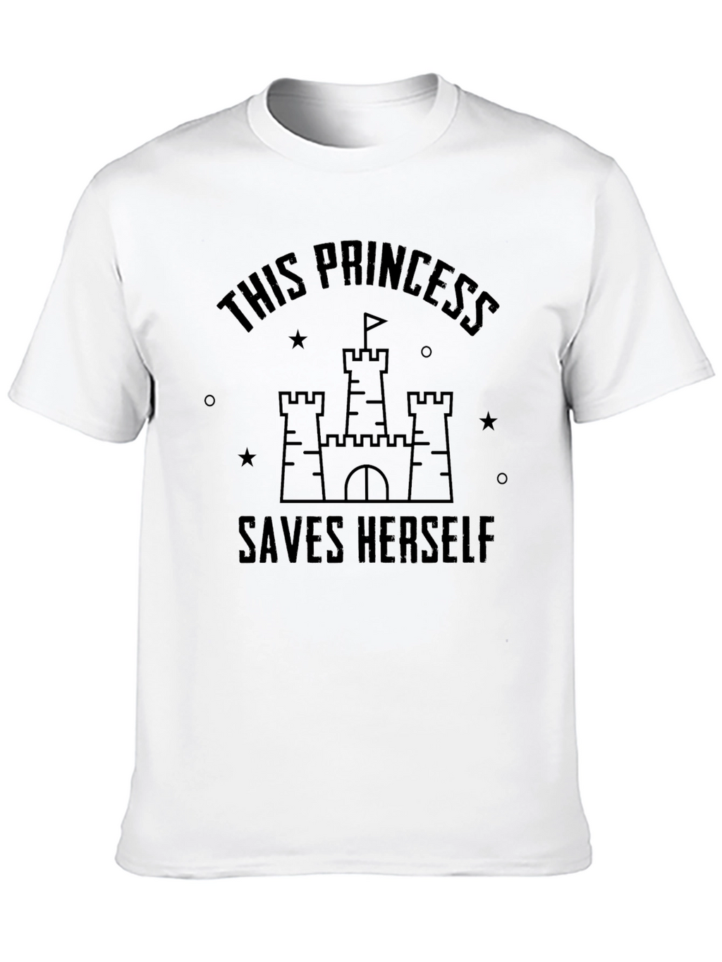 Princess Saves Herself Graphic Tee - Black