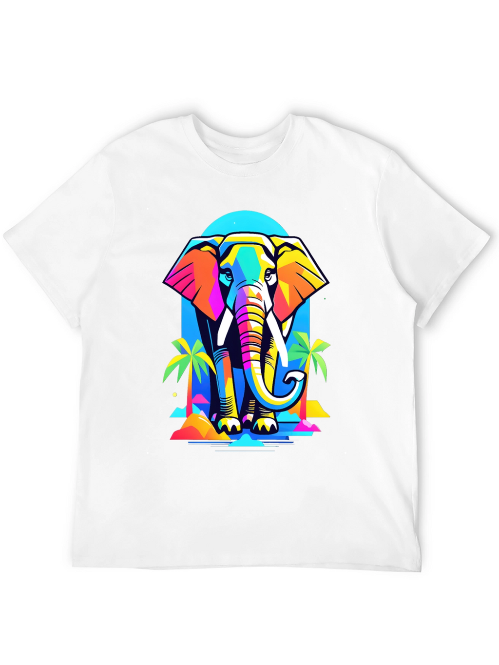 Colorful Geometric Elephant T-Shirt