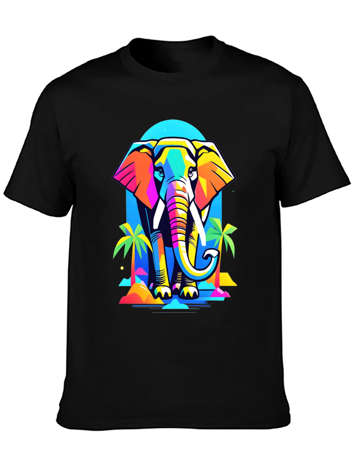 Colorful Geometric Elephant T-Shirt