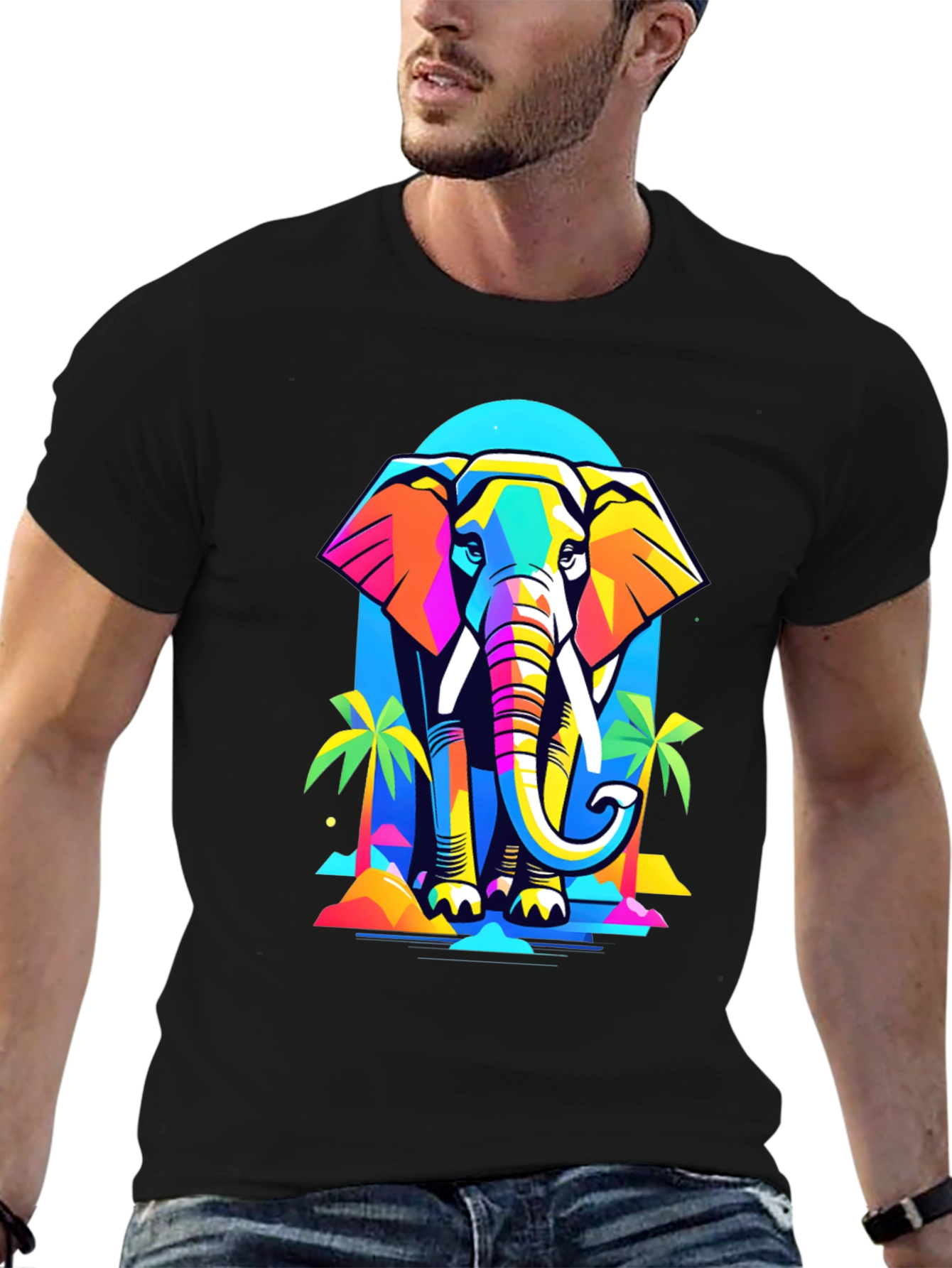 Colorful Geometric Elephant T-Shirt