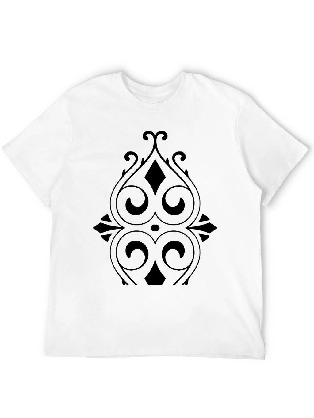 Elegant Black Tee with Ornate Graphic Design