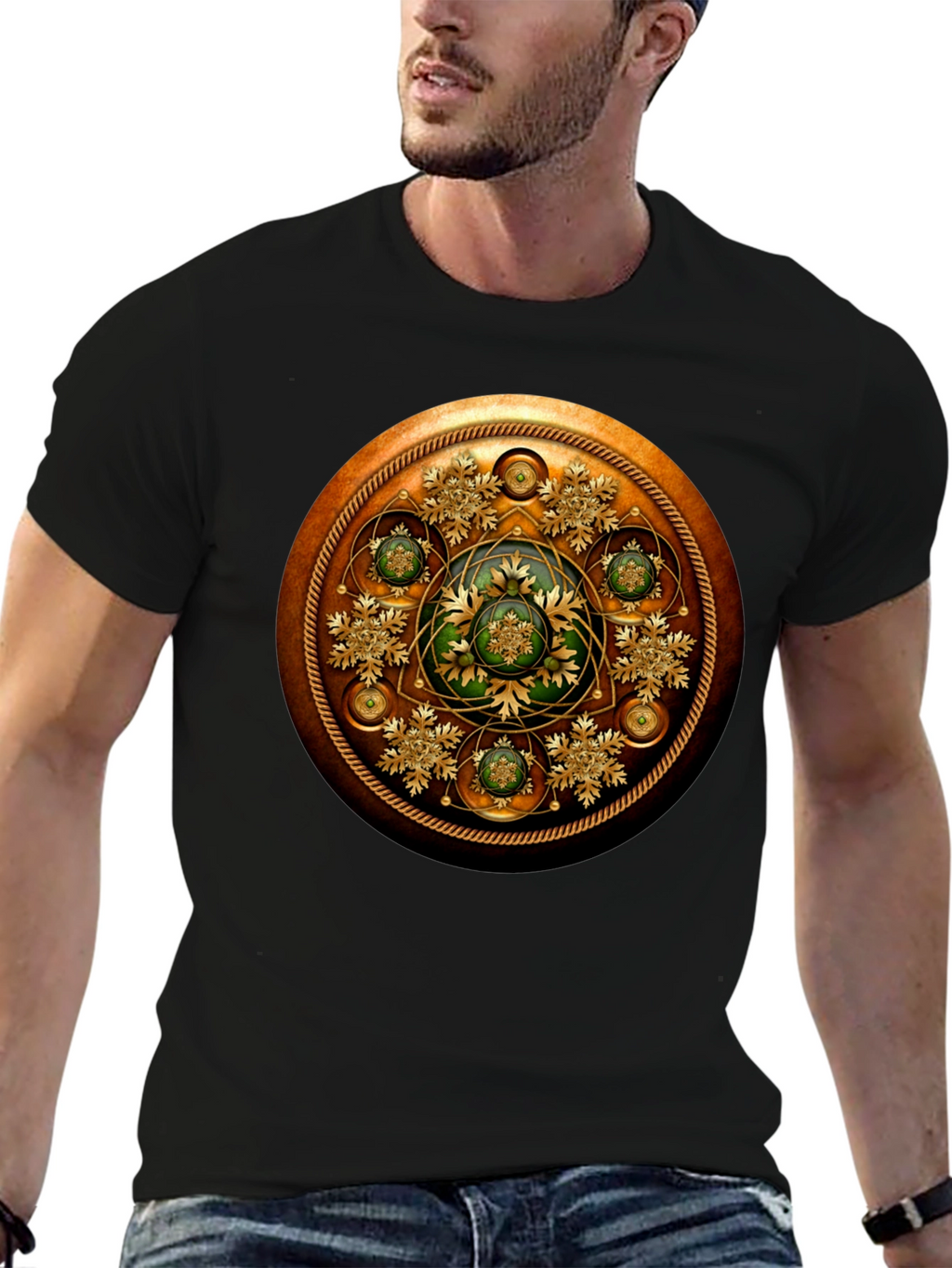 Ornate Steampunk Shield Graphic Tee