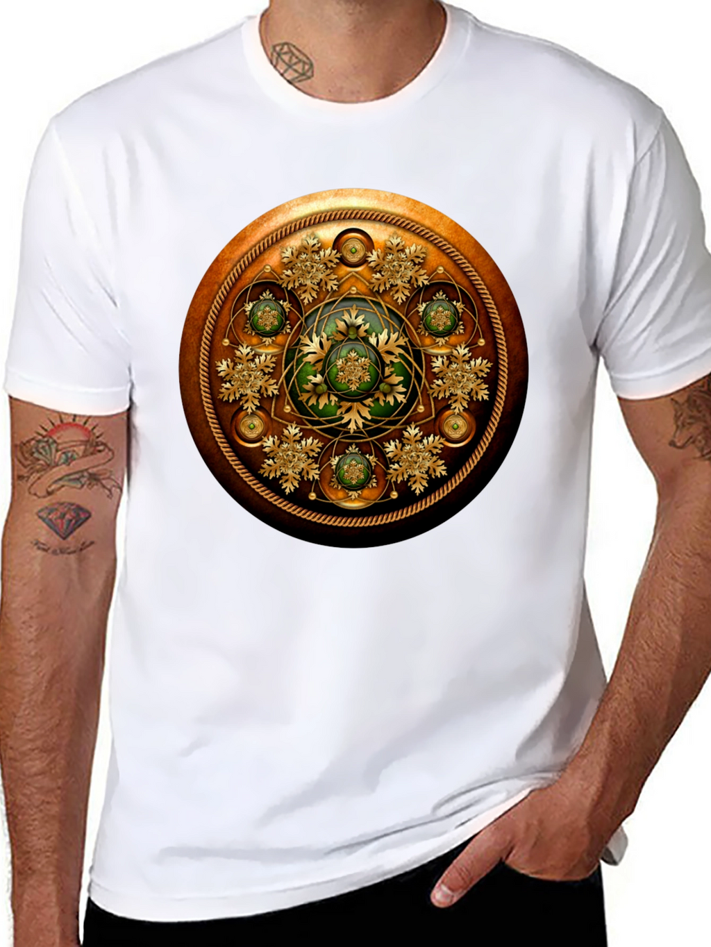 Ornate Steampunk Shield Graphic Tee