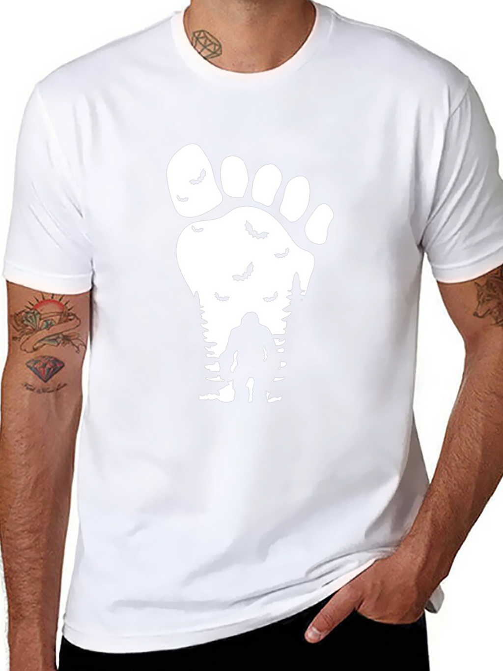 Sasquatch Footprint T-Shirt - Mysterious Bigfoot Design