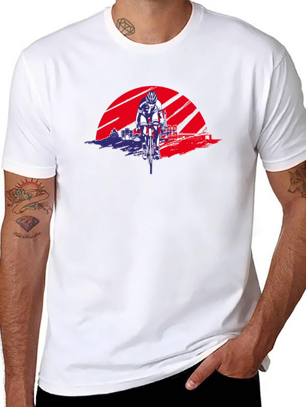 Cycling Sunset Graphic Tee - Sporty Style