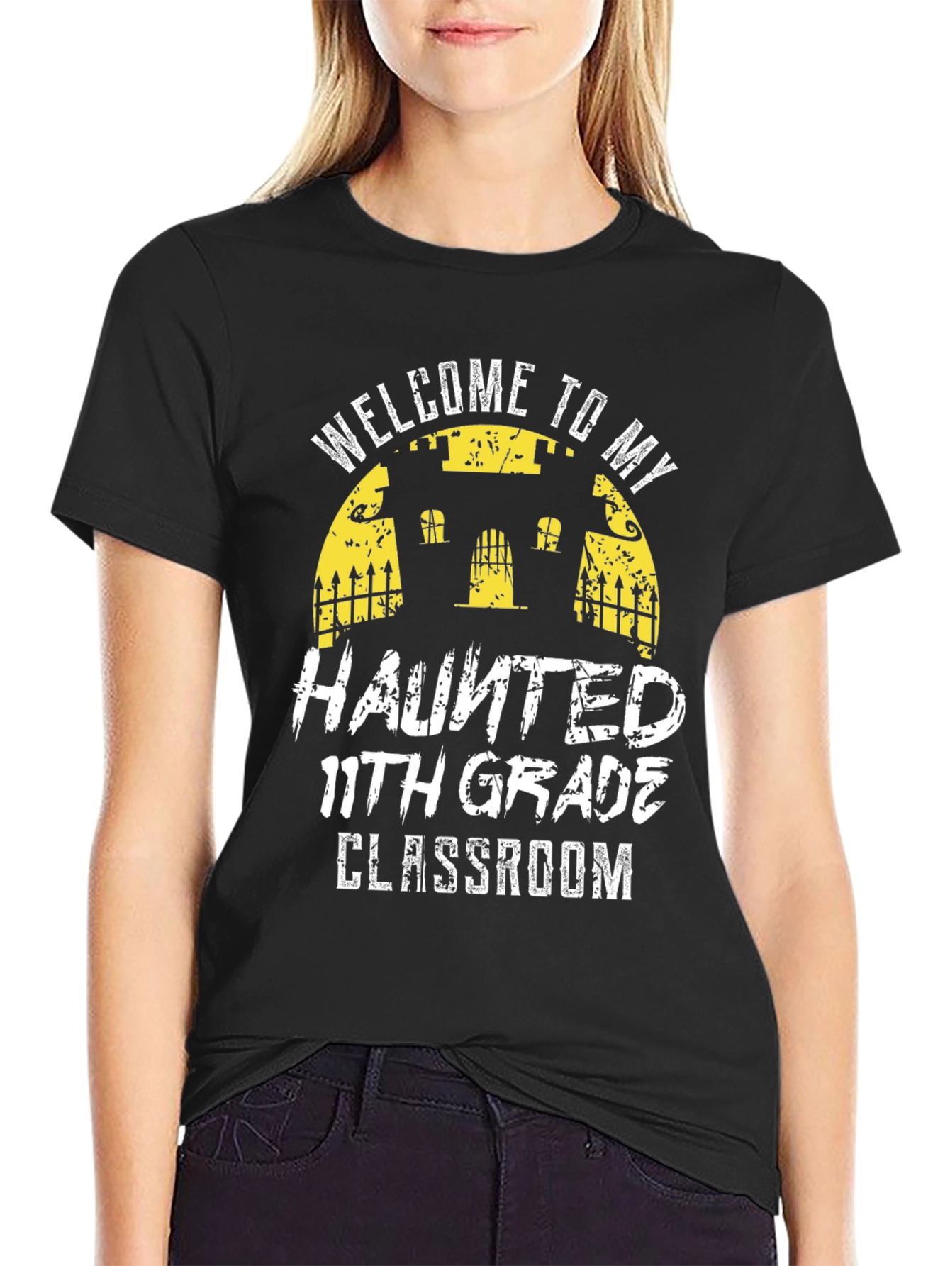 Haunted 11th Grade Classroom Halloween T-Shirt